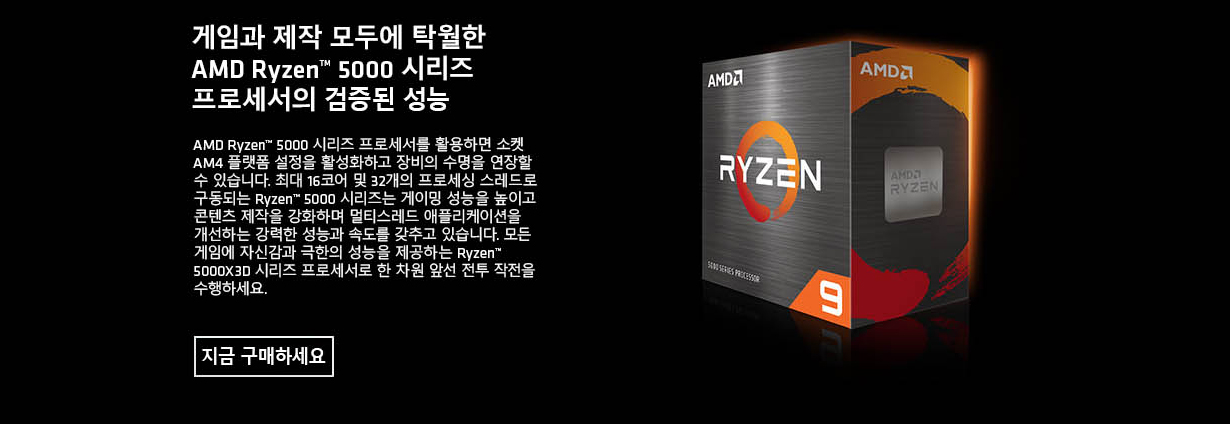 AMD RYZEN 5000 시리즈 구매하기 버튼
